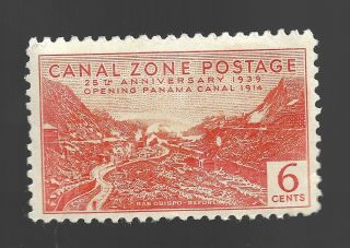 Canal Zone Sc 124 6c Obispo Before 1939 Issue - - Og Nh Vf Crease