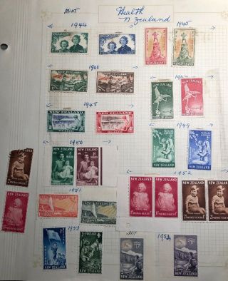 Zealand Pre Decimal 1944 To 1954 Health Stamp,  Lightly Hinged Mlh Blf