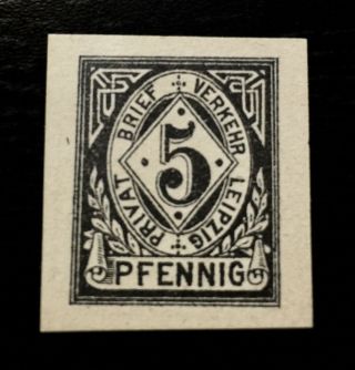 1886 Rare Stamp Leipzig Saxony German 5pf Local Private Post