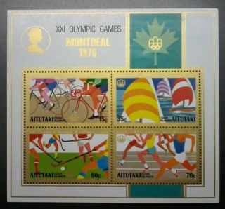 Decimal,  Cook Islands,  Aitutaki,  Pacific,  1976 Olympic Games,  Ms194,  Muh,  Cv$5,  1271