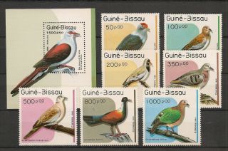 Guinea Bissau 1989 Wildlife Fauna Birds Vögel Oiseaux Compl.  Set,  Ss Mnh