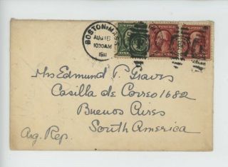 Mr Fancy Cancel Boston Mass Buenos Aires South America 1911 Cvr 1833