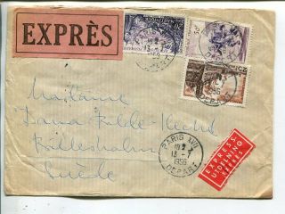 France Express Cover To Sweden 13.  7.  1956
