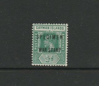Cayman Islands 1919/20 War Stamp 1/2d Opt Specimen Mm Sg 57s,  See Note