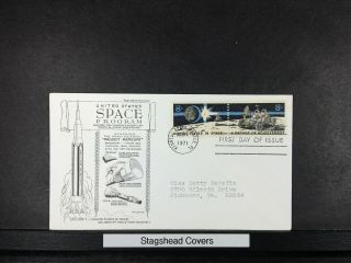 Us Fdc 1971 Lowry Cachet Us Space Program Saturn V Kennedy Space Center Fl Pair