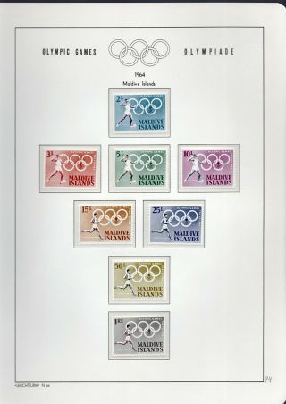Olympic Games 1964 Tokyo Japan Set Mnh Maldive Islands