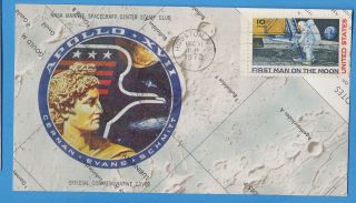 Apollo 17 - Moon Map Cover And Crew Patch Cachet - Dec 11,  1972