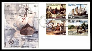 Mayfairstamps Us Fdc 1992 First Voyage Of Christopher Culumbus Combo Edken First