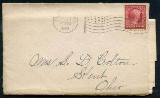 367 Second Day Cover With February 13,  1909 Postmark & Contents.