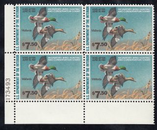 Tdstamps: Us Federal Duck Stamps Scott Rw47 $7.  50 Nh Og P Block Of 4