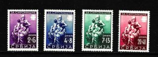 Hick Girl Stamp - M.  H.  Serbia Occupation Semi - Postal Sc 2nb19 - 22 1942 Y1785