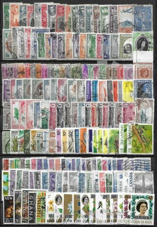 Stock Page Of British Commonwealth Stamps - Approx 200 Vfu (bc58c)