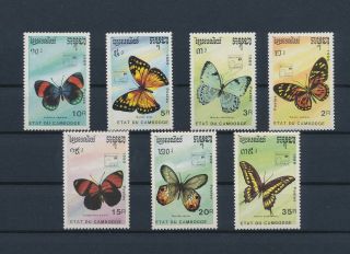 Lk55813 Cambodia 1989 Insects Bugs Fauna Butterflies Fine Lot Mnh