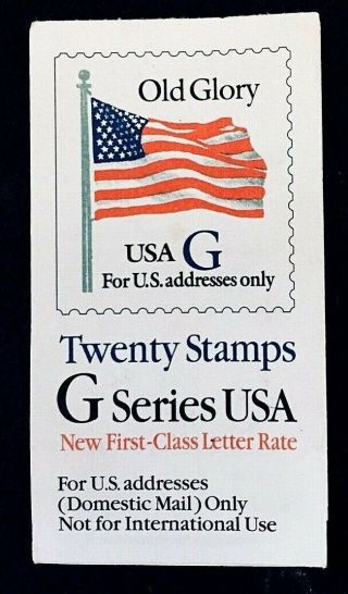 Us Stamps,  Scott 2884a 1994 Xf/superb M/nh Booklet Of 20 Blue " G " Old Glory