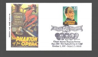 Us Fdc 1 Oct 1997 Cachet Lon Chaney As The Phantom Of Opera Bristol Ct Fancy Cx
