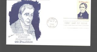 Us Fdc 22 May 1986 Cachet President William Henry Harrison Il 22 Usa Stamp