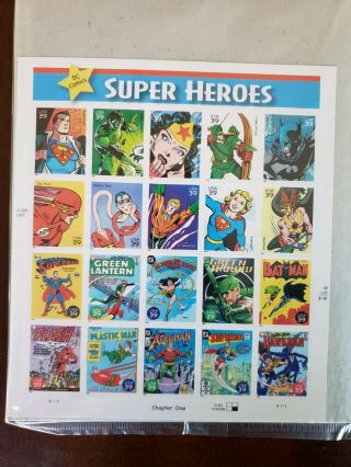 Dc Comics Heroes Full Sheet Of 20 X 39 Cent Postage Stamps Usa 2006