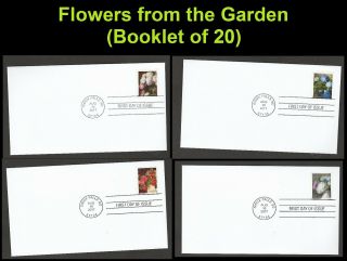 Us 5237 - 5240 Flowers From The Garden (set Of 4 From Booklet Of 20) Cds Fdc 2017