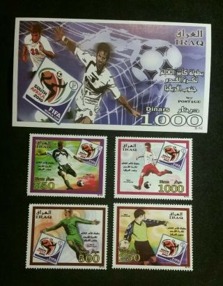Iraq 2010 Mnh Fifa S.  Africa World Cup Complete Set & Souvenir Sheet Sc 1789 - 93