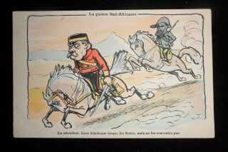 Boer War French Post Card Kitchener General De Wet Hunt