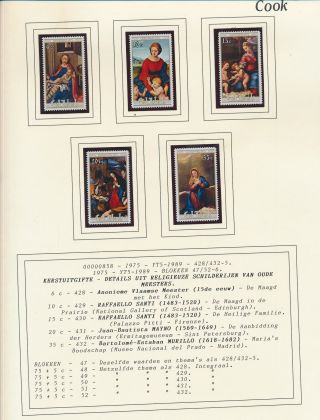 Xb71147 Cook Islands 1975 Religious Art Paintings Fine Lot Mnh