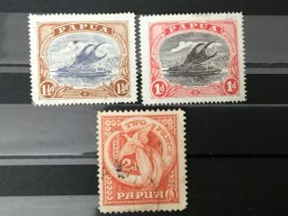 Old Stamps Papua X 3