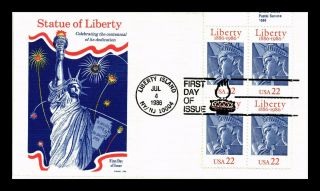 Dr Jim Stamps Us Statue Of Liberty Centennial Fdc Gamm Cover Block July 4th