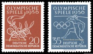 Ebs East Germany Ddr 1956 Melbourne Olympics Michel 539 - 540 Mnh