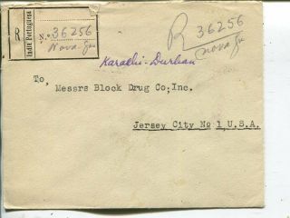 Portugese India reg cover to USA 1945 2