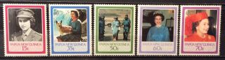 Papua Guinea 1986 Set 5 60th Birthday Queen Elizabeth Ii Stamps (b11 - 1g