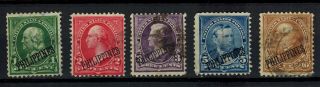 1899 - 1901 Us/philippines Stamps - Sc 213 - 217 Regular Issues