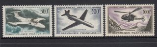 France 1957 Air Mail Yv 35 - 37 Mlh