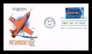 Dr Jim Stamps Us First Supersonic Flight Fdc Cover Edwards Afb