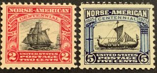 Travelstamps: 1925 Us Stamps Scott S 620 & 621,  Norse - American,  Og,  Mnhog