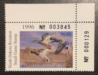 Tdstamps: Us North Dakota Duck Stamps $6 1996 Nh Og P Single