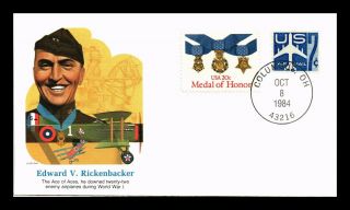 Dr Jim Stamps Us Edward Rickenbacker Greatest Military Heroes Fdc Cover
