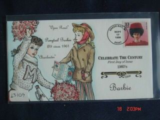 Celebrate The Century 1960s Barbie Doll Stamp Fdc Hp Collins L3109 Sc 3188i Ken