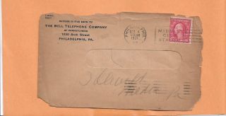 The Bell Telephone Company 1921 Phila Vintage Advertising Envelope