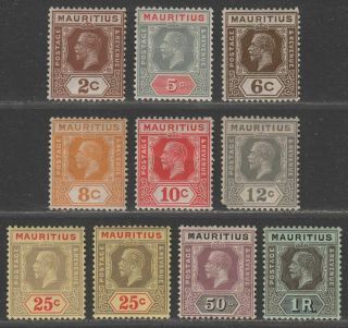 Mauritius 1921 - 34 King George V Part Set To 50c,  Earlier 50c