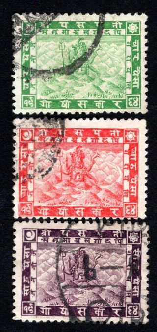 Nepal 1907 Group Of 3 Stamps Mi 22 - 24 Cv=9€