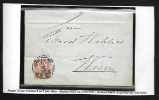 Hungary - 1871 5kr Franz Josef Lithographed Town Cancel Folded Letter - 8/8b