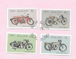 Zealand.  1986 Vintage Motor Cycles In Nz Stamp Set (4) Vfu