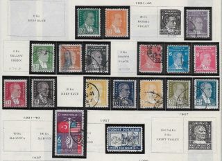 18 Turkey Stamps From Quality Old Album 1931 - 1940