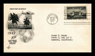 Dr Jim Stamps Us 10c Air Mail First Day Cover Washington Dc Scott C34