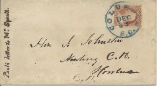 Blue Columbia South Carolina Cds To Hon J.  Johnston Cover Stamp Has Part Of Bott