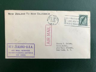 Zealand 1940 Pan American Airways First Flight To Caledonia