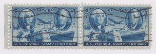 1947 Usa - 100th Anniversary Of U.  S.  Postage Stamps - Block 2 X 3 Cent Stamps