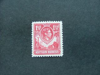 Northern Rhodesia Kgvi 1938 1½d Carmine - Red Sg29 Lmm