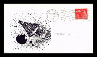 Dr Jim Stamps Us Syncom 3 Space Event Cover Hand Drawn Cachet 1964