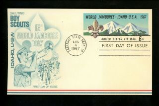 Us Fdc Uxc7 Fleetwood 1967 Id Boy Scout World Jamboree Airmail Postal Card